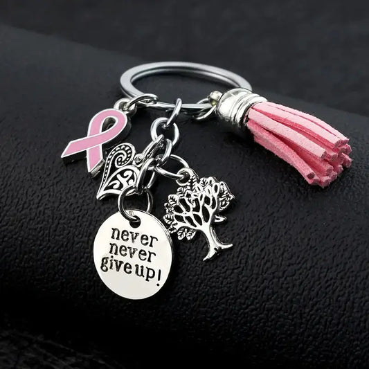 Bröstcancer Nyckelring Charm