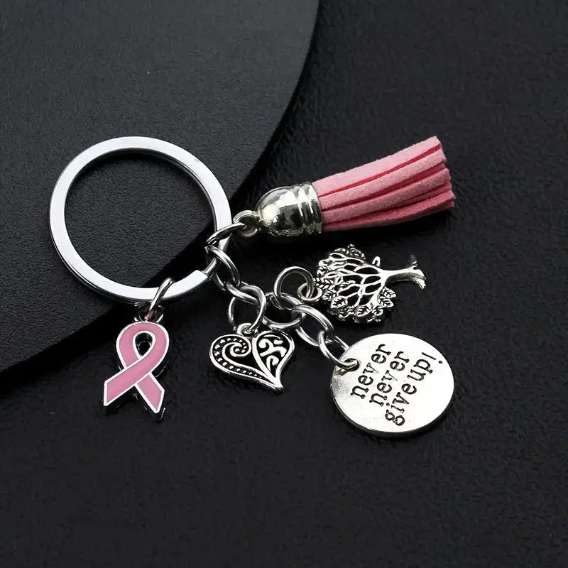 Bröstcancer Nyckelring Charm