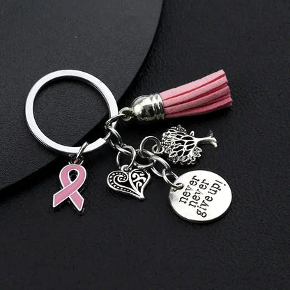 Bröstcancer Nyckelring Charm