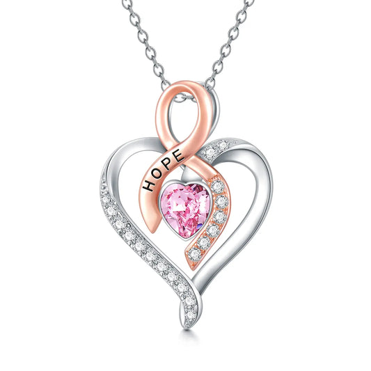 Bröstcancer Halsband Silver