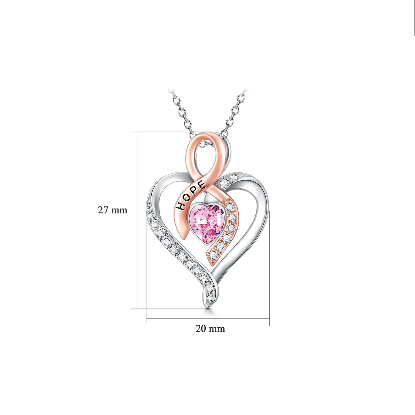Bröstcancer Halsband Silver