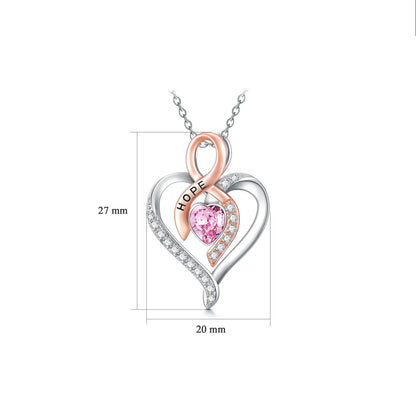 Bröstcancer Halsband Silver